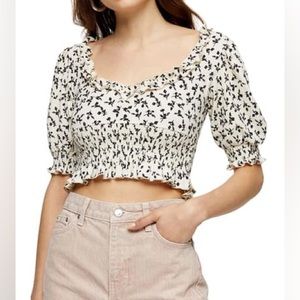 Topshop Smocked Crop Top 6